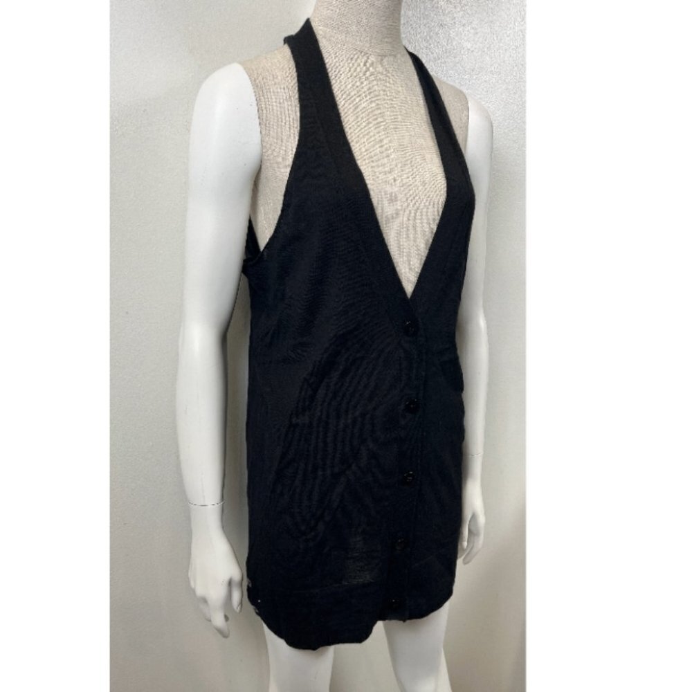 J PARK BLACK CASHMERE LONG VEST S - Picture 2 of 14